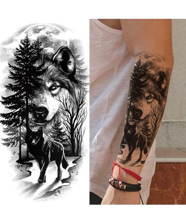 Realistic Black Half Arm Fake Tattoos - 8 Sheets Temporary Tattoo for Men, Women, and Kids Waterproof - Buy Online on GoSupps.com