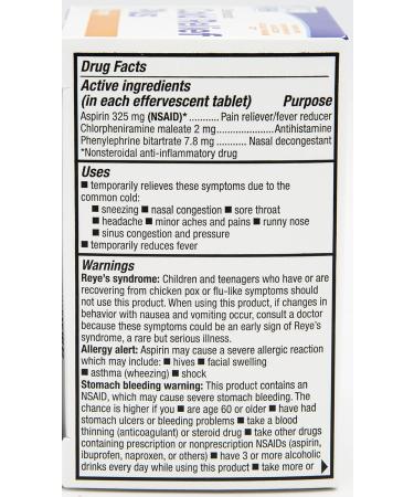 Quality Choice Cold Medicine Effervescent Tablets - Cold Relief, Pain & Fever Reducer - 20 Count - Buy Online on GoSupps.com