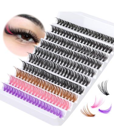 Lash Clusters 40D Individual Lashes DIY EyeLash Extension 200pcs Cluster Lashes Wispy D Curl Eyelash Clusters 10-15mm Lash Extension at Home by Yawamica (40D-0.07D-10-15mm) DIY Lash Extension Kit