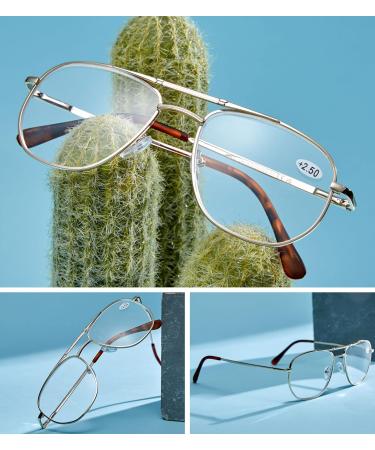 Buy Lanomi Blue Light Filter Pilot Reading Glasses - Classic Metal Frame for Men & Women | Prescription Strengths 1.0 to 4.0 - International Shipping Available - Buy Online on GoSupps.com