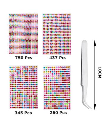 Buy ijizuo Glitter Stones - Self-Adhesive Rhinestone Stickers for DIY Nail Phone & Clothing Decorations | 4 Sheets Colorful Mixed Designs - Buy Online on GoSupps.com