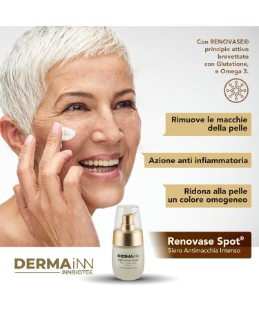  Innbiotec Pharma Renovase SPOT - Anti-Spot Face Serum with Glutathione and Hyaluronic Acid | Shiarente Spot Cream Fragrance Free Omega 3 Hyaluronic Acid Serum for All Skin Types - Buy Online on GoSupps.com