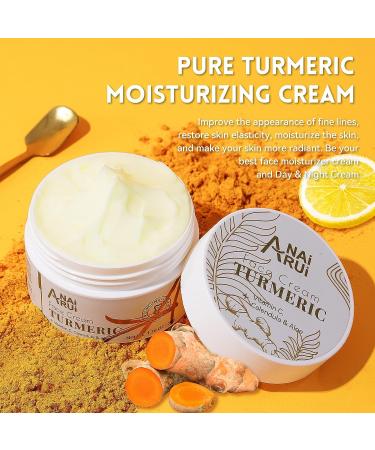 ANAiRUi Turmeric Face Cream with Vitamin C - Dark Spot & Wrinkle Moisturizer 1.76 oz - Buy Online on GoSupps.com