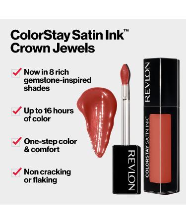 REVLON ColorStay Satin Ink Crown Jewels Liquid Lipstick - Queen of Quartz | Longlasting, Waterproof & Moisturizing Lipcolor with Black Currant Seed Oil | 0.17 fl oz - Buy Online on GoSupps.com