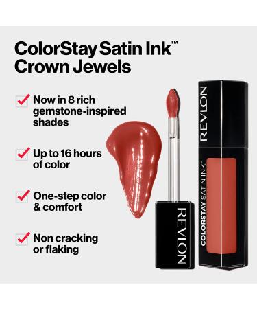 REVLON ColorStay Satin Ink Crown Jewels Pink Duchess Liquid Lipstick - Longlasting & Waterproof Lipcolor with Black Currant Seed Oil - 0.17 fl oz (Pack of 1) - Buy Online on GoSupps.com