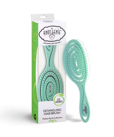 Knot Genie Mother Earth Eco Friendly Detangling Brush Sage Green