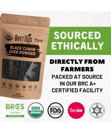 Organic Black Seed Powder 10oz - Nigella Sativa Kalonji, Great for Baking | Berrilys Ground - Buy Online on GoSupps.com