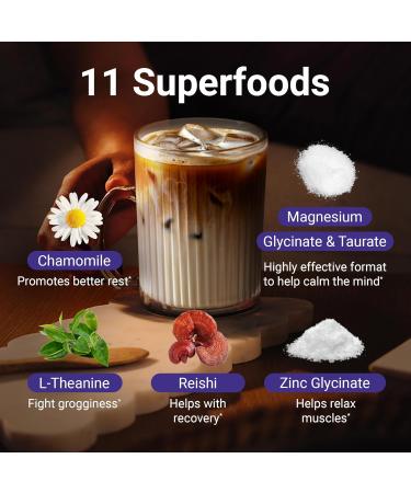 MoonBrew Nighttime Magnesium Vanilla Latte Mix Natural Sleep Aid Drink Mix for Adults - Calming Melatonin-Free Sleep Support Powder with Magnesium Glycinate L-Theanine Chamomile & Zinc - Buy Online on GoSupps.com