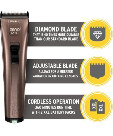 Wahl Genio Pro Professional Hair Clippers Pro Haircutting Kit Clippers for Bulk Hair Removal Diamond Blade Adjustable Blades Cordless Lightweight Barbers Supplies - Buy Online on GoSupps.com
