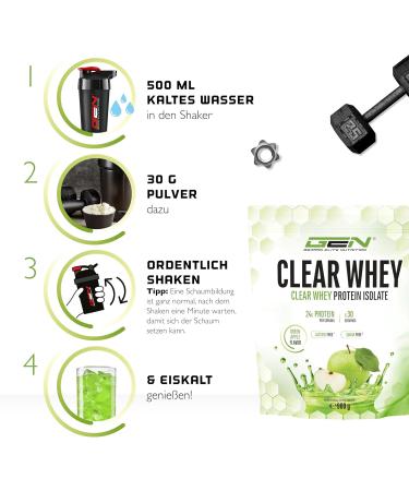 Clear Whey Isolate Protein Shake - Fruity Green Apple Flavor | High-Quality 900g Protein Isolate for Refreshing Nutrition - Buy Online on GoSupps.com