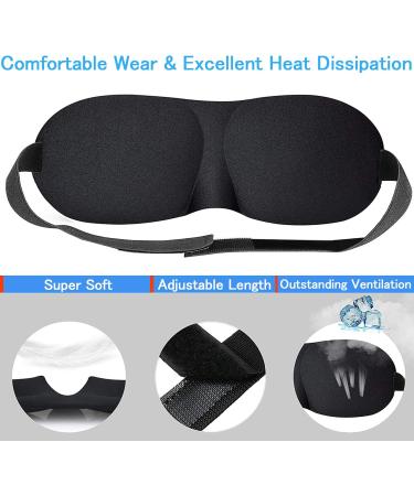 3D Contoured Sleep Mask No Pressure on Eyes NO Light Leakage Ultralight and Super Soft Eye Mask with Adjustable Strap Great for Traveling/Nap Black - Buy Online on GoSupps.com
