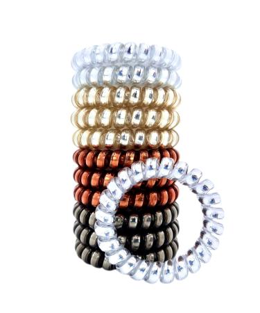 Tanha Spiral Hair Ties  Coil Hair Ties  Elastic Phone Cord Hair Ties  Hair Coils 12Pcs-Colourful Ponytail Holders for Women Men Colorful