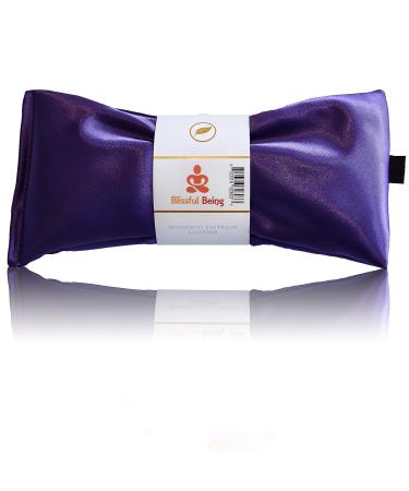 Blissful Being Lavender Eye Pillow | Hot or Cold Weighted Satin Eye Mask perfect for Sleeping  Yoga  Meditation | Gifts for Women  Birthday  Teachers | Natural Herbal Relaxation | Made in USA (Amethyst)