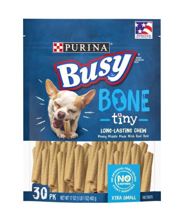 Purina Busy Made in USA Facilities Toy Breed Dog Bones, Tiny - 30 ct. Pouch