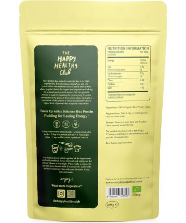 Organic Rice Protein Powder 200g - 80% Protein, Unflavoured & Vegan | Kosher Endosperm | Pack of 1 - Buy Online on GoSupps.com