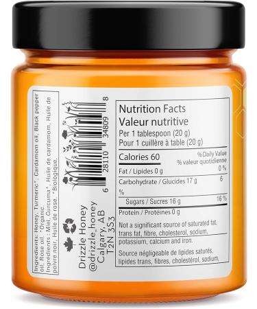 Drizzle Turmeric Gold Raw Honey - Superfood Anti-Inflammatory Blend - Rich in Nutrients and Beneficial Enzymes - Notes of Turmeric & Cardamom - 100% Raw Pure Honey - Gluten-Free Paleo-friendly (350g) 2-Pack Turmeric Gold 350 g (Pack of 2) - Buy Online on GoSupps.com