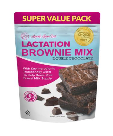 Lactation Brownie Mix Breastfeeding Supplement - Double Chocolate Breast Milk Support Snack Alternative to Lactation Cookies to Boost Breastmilk Supply Increase Double-Chocolate