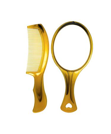 Hand Mirror Comb Set  Lightweight  Great  Pocket  Handheld Beautiful Plastic Makeup Mirror for Ladies  Girls