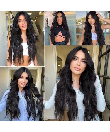 AIQUEENS Long Black Wavy Wig for Women - Natural Synthetic Hair Replacement for Daily & Party Use - Buy Online on GoSupps.com