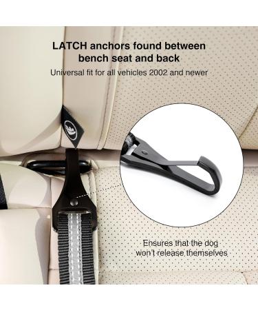 Kurgo Direct to ISO-FIX Swivel Tether Universal Car Seat Belt for Dogs Tangle-Free with Latch Bar Attachment Adjustable Black/Charcoal - Buy Online on GoSupps.com