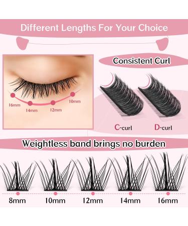 Buy Cluster Eyelashes - 72 Pieces DIY Extensions Soft & Comfortable Reusable Dazzle-D 10mm - Buy Online on GoSupps.com