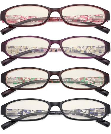 Eyekepper 4 Pack Small Lens Blue Light Blocking Reading Glasses for Women +1.50 - Stylish & Comfortable Computer Readers - Buy Online on GoSupps.com