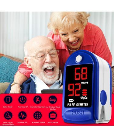 UPGRADE Pulse Oximeter - Oxygen & Heart Rate Monitor for Adults & Children - Large LED Display - Buy Online on GoSupps.com