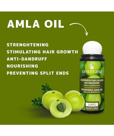 Ayurvedic Hair Oil - Orientana Amla Bhringraj Neem & Vitamin E | 100% Natural Vegan Formula for Hair Growth & Anti-Hair Loss | 105ml Organic Solution - Buy Online on GoSupps.com