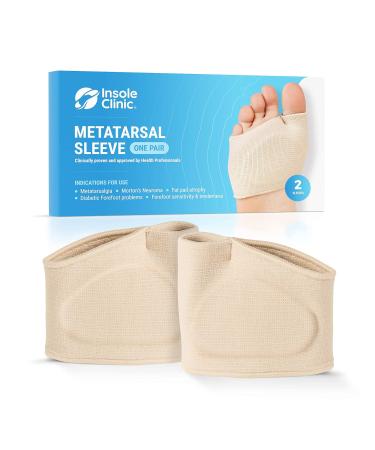 Metatarsal Pads by Insole Clinic  Metatarsalgia Mortons Neuroma Sesamoiditis Pain Relief Ball of Foot Cushions Forefoot Burning Blister Prevention Gel Pads Support Men Women L XL Check Size Chart L Beige
