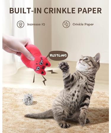 Feeko Cat Catnip Pillow Toys Set Interactive Rattle Sound Cat Toys for Indoor Cats (5 Pack) - Buy Online on GoSupps.com