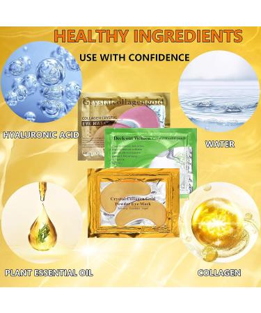 DuoZeng 30 Pairs Under Eye Patches - Collagen Crystal Eye Masks for Dark Circles, Puffiness, and Moisturizing - Yellow+Pink+Green - Women's Eye Bags Treatment - Buy Online on GoSupps.com