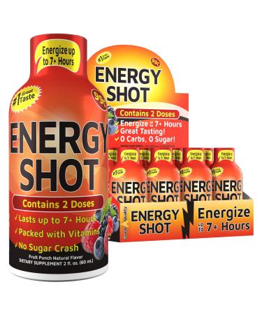 Vitamin Energy Shots Fruit Punch Flavor Up to 7+ Hours of Energy 1.93 Fl Oz 48 Count