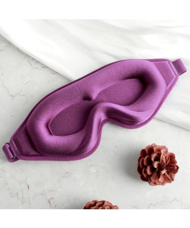 WLLHYF 3D Silk Sleep Mask - Comfortable Adjustable Eye Mask for Deep Sleep - Cute Light Blocking Eye Covers for Men & Women (Purple - Buy Online on GoSupps.com