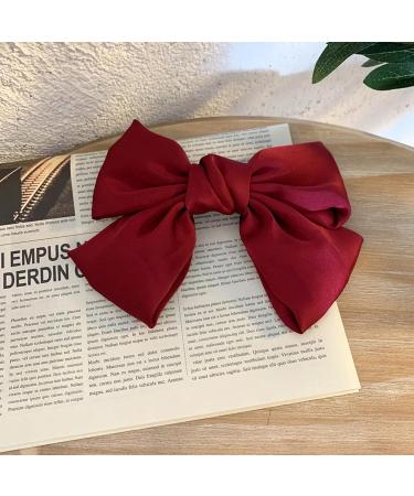 XdealCozyxc Red Hair Bow Bow Hair Clip French Hair Clips with Ribbon Solid Red Hair Barrette Clips Soft Satin Silky Hair Bows for Women Girls - Buy Online on GoSupps.com