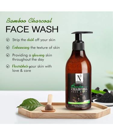 Nutriglow Natural S Bamboo & Charcoal Acne Face Wash | Detox Brighten & Smoothen Skin with Raspberry Seed Oil & Aloe Vera - 10.14 Oz - Buy Online on GoSupps.com