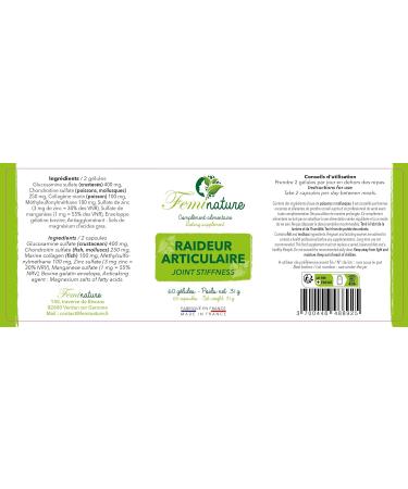 Joint Stiffness - Glucosamine Chondroitin MSM Marine Collagen - Joints Tendons Mobility Joint Pain Osteoarthritis Tendonitis 60 Capsules Made in France - Buy Online on GoSupps.com