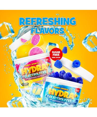 Yummy Sports Hydra+ Electrolyte Instant & Long-Lasting Hydration - Electrolyte Powder with Himalayan salt Coconut Water Powder Vitamin C Magnesium & Potassium Citrate 30 Servings 210g - Sour Watermelon - Buy Online on GoSupps.com
