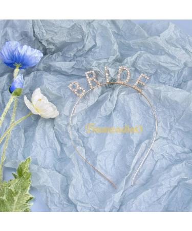 Gold Rhinestone Bride Headband - Elegant Bridal Crown for Wedding Party - Framendino Bachelorette Headband - Buy Online on GoSupps.com