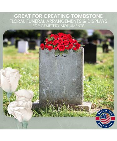 2 Pack 12 Inch Wire Rustproof Galvanized Cemetery Headstone Saddle with Foam - Gravestone Decoration - Buy Online on GoSupps.com
