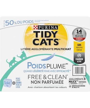 Tidy Cats Free & Clean Cat Litter LightWeight Unscented Multi-Cat - 5.44 kg Box 5.44 kg Box (1 Pack) - Buy Online on GoSupps.com