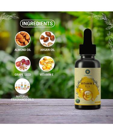 AYURVEDASHREE Vitamin E Oil for Skin and Body 30 ML with Almond, Argan & Grape Seed Oil - Treat Dry Skin, Scars, and Smooth Hairs - Buy Online on GoSupps.com