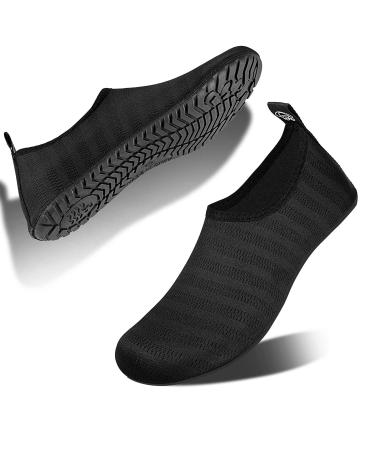 IceUnicorn Water Shoes Quick Dry Swim Aqua Barefoot Socks for Women Men 16-17 Women/14-15 Men A-lxy-black