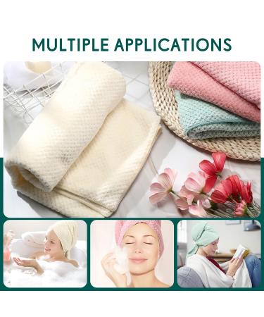 3 Pack Microfiber Hair Towel Set - Absorbent Hair Turban for Quick Drying - Ideal for Women & Men with Long, Curly Hair - Pink, Green, White - Buy Online on GoSupps.com