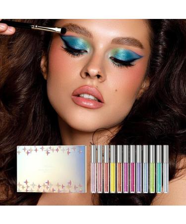  Generisch Set of 12 liquid glitter eyeshadows - 24 ml - Eye makeup - Quick-drying and colorfast - Suitable for (One size fits all) - Buy Online on GoSupps.com