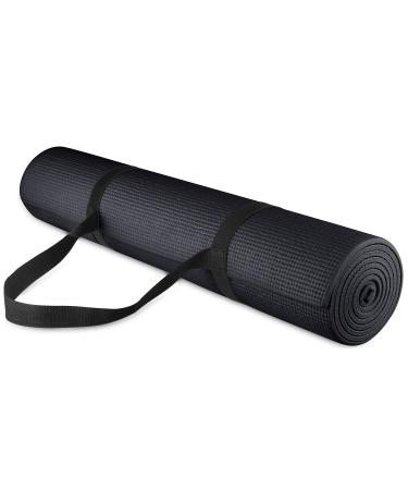 BalanceFrom All Purpose 1/4-Inch High Density Anti-Tear Exercise Yoga Mat with Carrying Strap and Yoga Blocks Black Mat Only