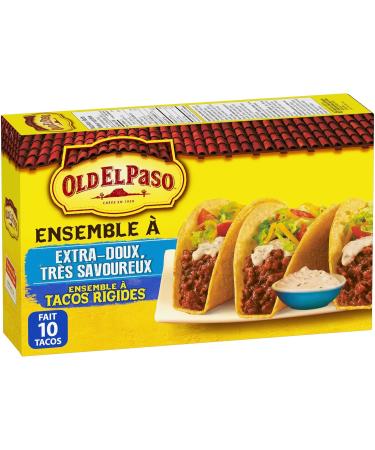 Old El Paso Extra Mild Super Tasty Hard Taco Dinner Kit Box Includes 10 Hard Taco Shells 2 Tomato Cooking Sauces and 1 Zesty Seasoning Mix Ready in 20 Minutes 330 Grams Package - Buy Online on GoSupps.com