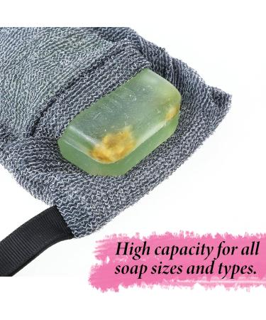 Lot de 4 sacs savon exfoliant double couche en maille paisse en mousse paisse ponge exfoliante pour le corps pour les bains et les douches - Buy Online on GoSupps.com