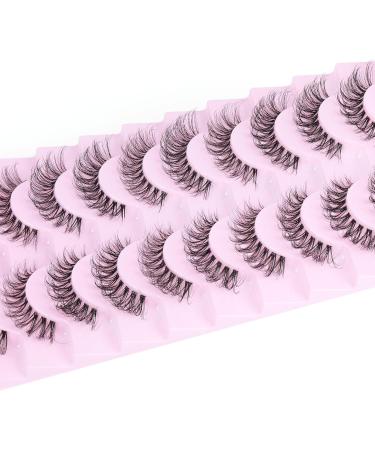 Goddvenus Eyelashes D Curl Russian Strip Lashes Natural Fake Eyelashes Wispy Cat Eye Lashes 10 Pairs 3D Volume Strip Lashes 15 mm Short Reusable Fake Lashes Fluffy Wispy Faux Mink Lashes D-10 pairs natural - Buy Online on GoSupps.com