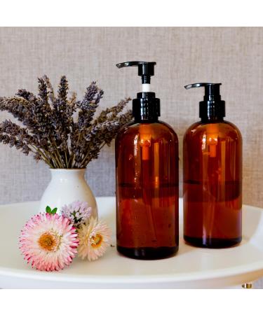 Youngever Set of 5 Amber Plastic Pump Bottles 500ML - Refillable & Durable for Home & Travel - Buy Online on GoSupps.com