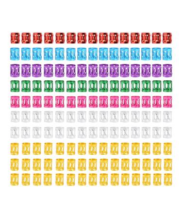 150 Pieces Dreadlocks Beads Aluminum Hair Rings for Braids Hair Clips Braiding Ring Metal Cuffs Hair Jewelry for Braids Accessories Multicolored